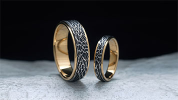 Обручальные кольца черный титан